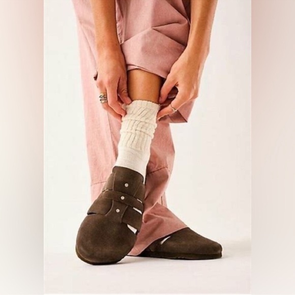 Free People Mule Clogs Sunday Season Khaki Green Slip On Women’s 36 USA 6 - Picture 1 of 16